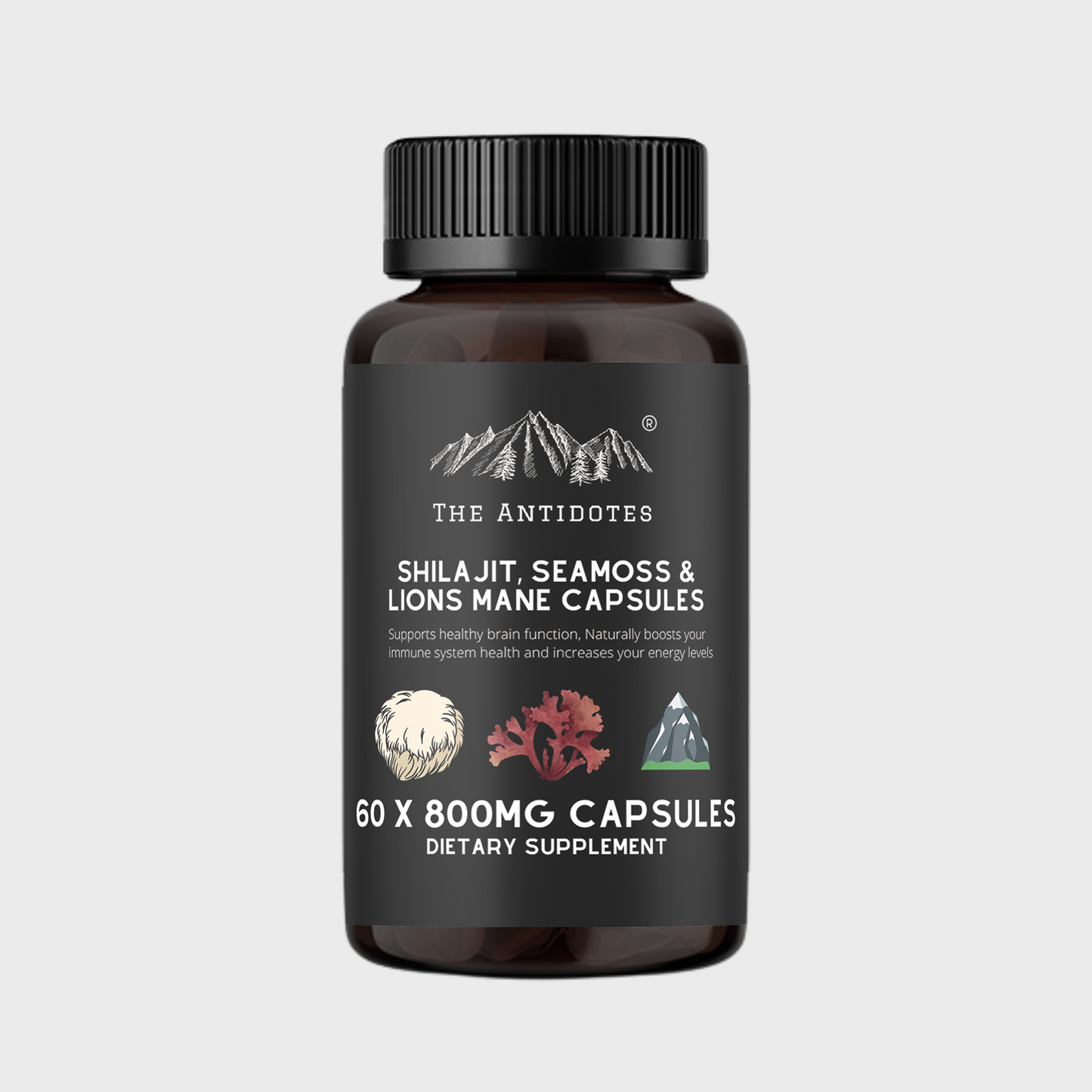 OUT OF STOCK -Shilajit, SeaMoss and Lions Mane Capsules | 60 Capsules - Vegan