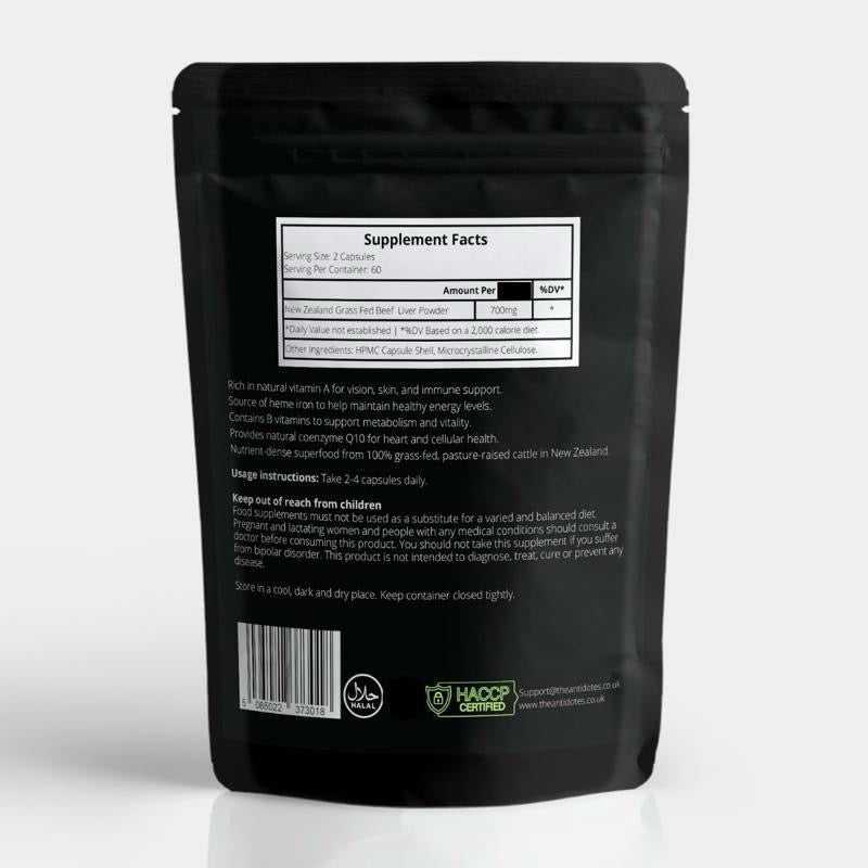 Grass-Fed Beef Liver Capsules – Nature’s Nutrient-Dense Superfood
| Halal | 60 Capsules