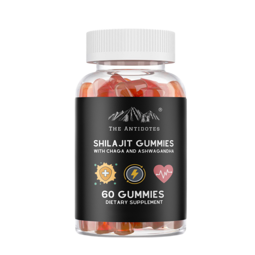 Shilajit, Chaga & Ashwagandha Gummies - 60 Pieces (Apple flavour) - Vegan
