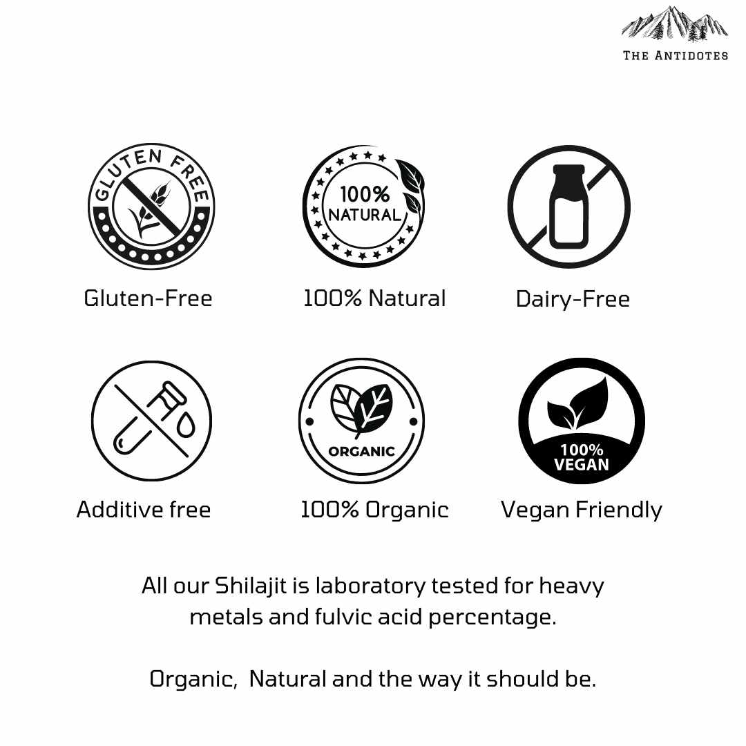 Dark brown resinous substance of Shilajit, sourced from the Himalayas, packed with minerals and nutrients, used for its traditional medicinal properties, including promoting vitality and enhancing overall wellness. Our authentic Shilajit is carefully sourced and purified for optimal potency and effectiveness.