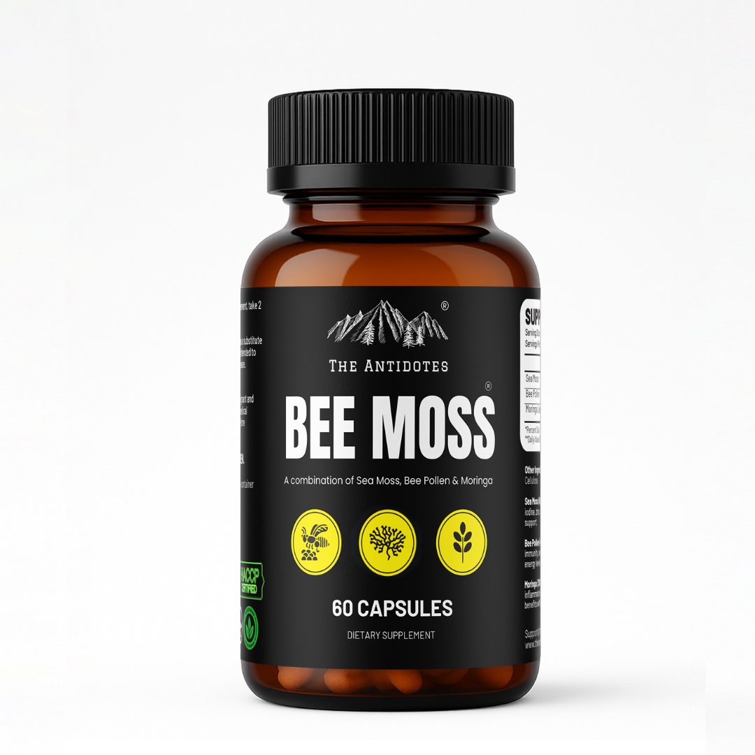 Bee Moss | Sea Moss, Bee Pollen, Moringa Capsules | Energy & Immunity Support – 60 Capsules