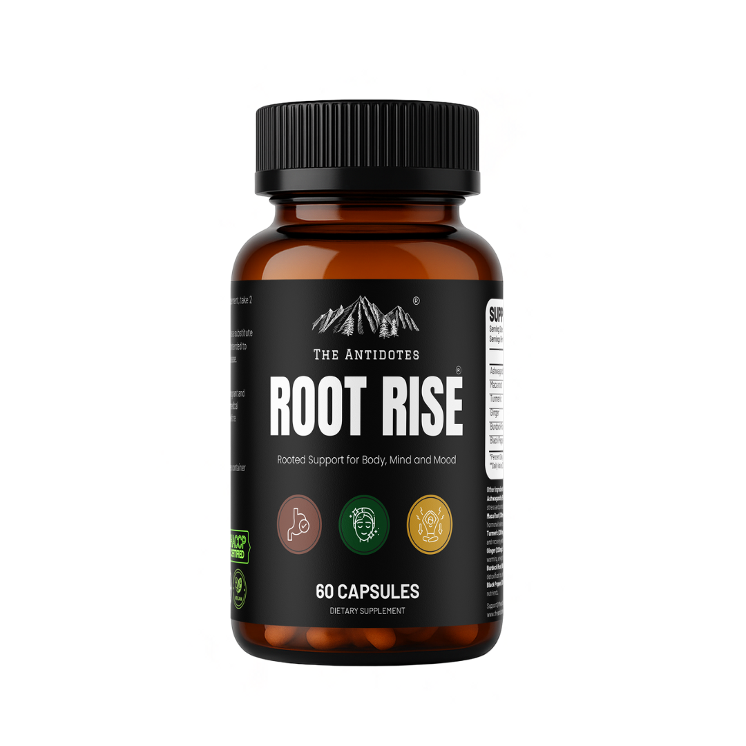 Root Rise – Herbal Wellness Support | Ashwagandha, Maca & Turmeric