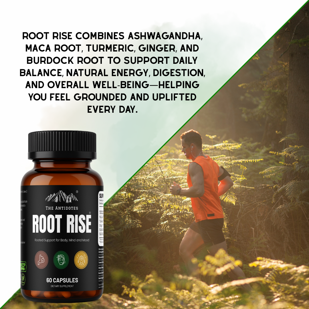 Root Rise – Herbal Wellness Support | Ashwagandha, Maca & Turmeric