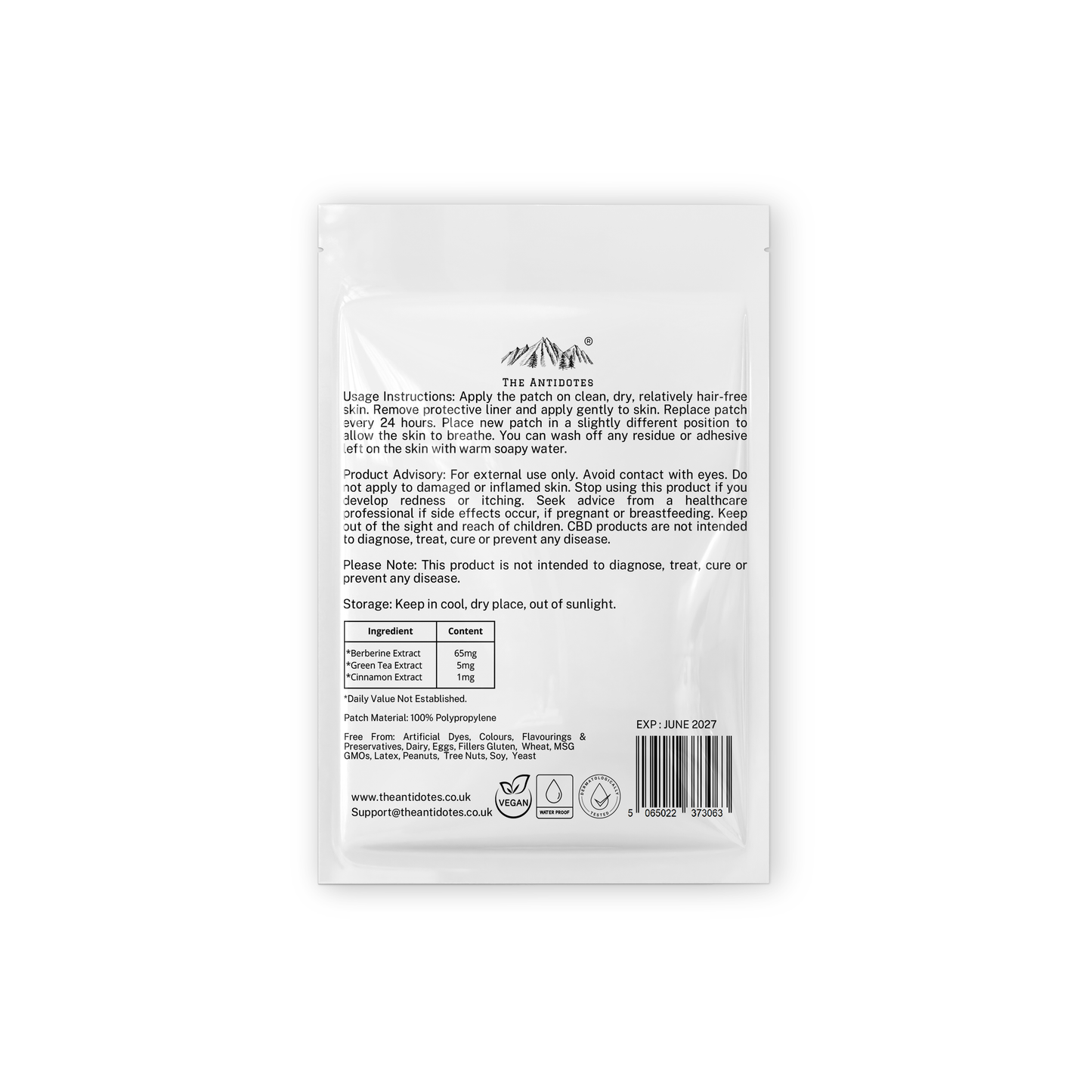 Berberine Patches with Green Tea & Cinnamon - 30 Patches