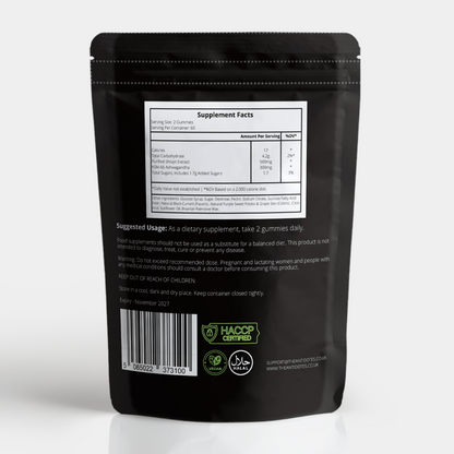 The Antidotes shilajit and ashwagandha blackcurrant gummies pack, product image 2