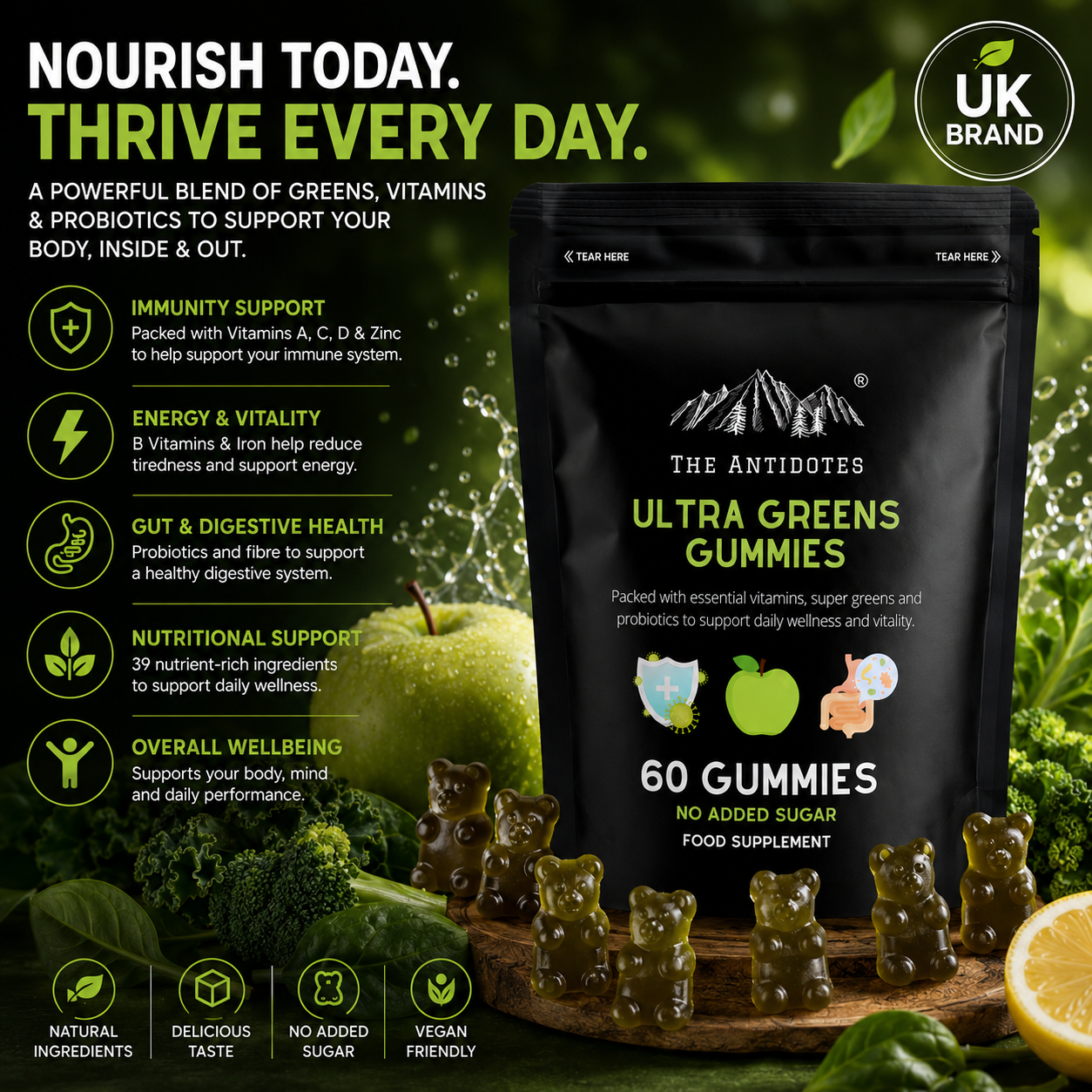 Ultra Green Gummies (60 Pieces)