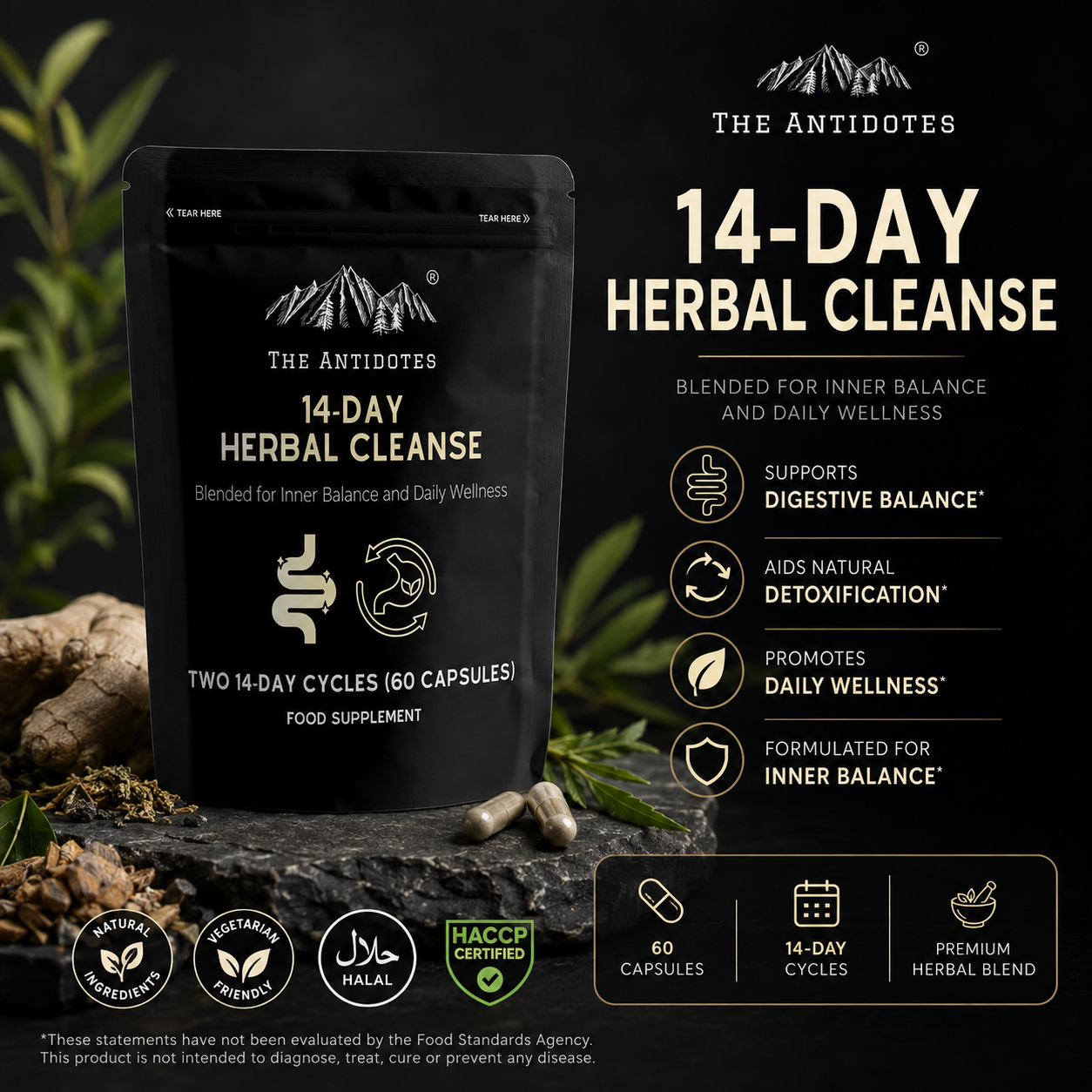 The Antidotes 14-Day Herbal Cleanse supplement pack