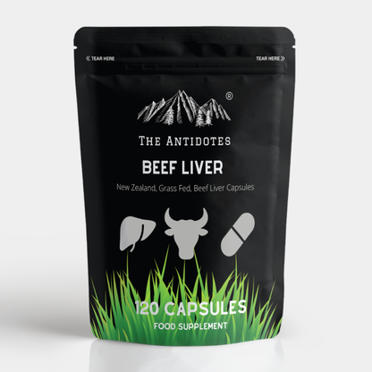 The Antidotes grass-fed beef liver capsules, halal, 60 capsules