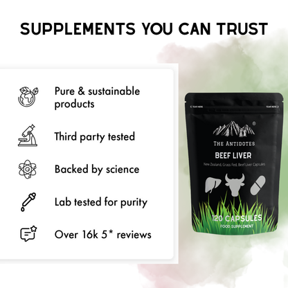 Grass-Fed Beef Liver Capsules | Halal | 60 Capsules