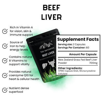 Grass-Fed Beef Liver Capsules | Halal | 60 Capsules