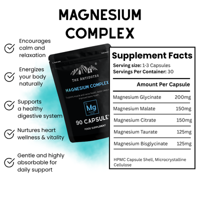 The Antidotes Magnesium Complex 5-in-1 capsules, 90 capsule pack, product image 5