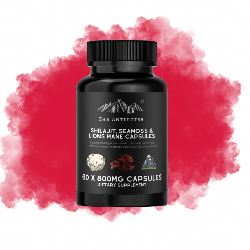 Shilajit Seamoss And Lions Mane Capsules 60 Capsules Vegan The Antidotes 6217